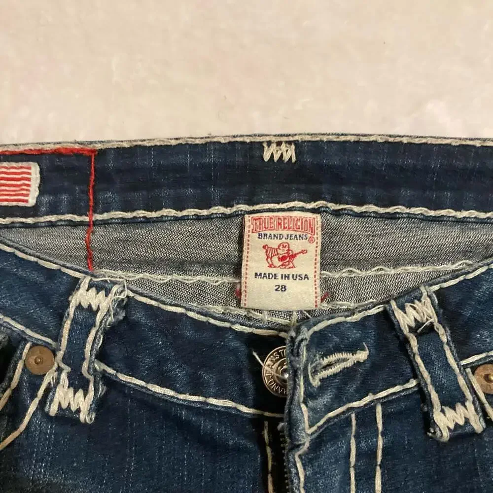 True Religion Billy Joey Super T Thick Thread Jeans Size 28 Made in USA